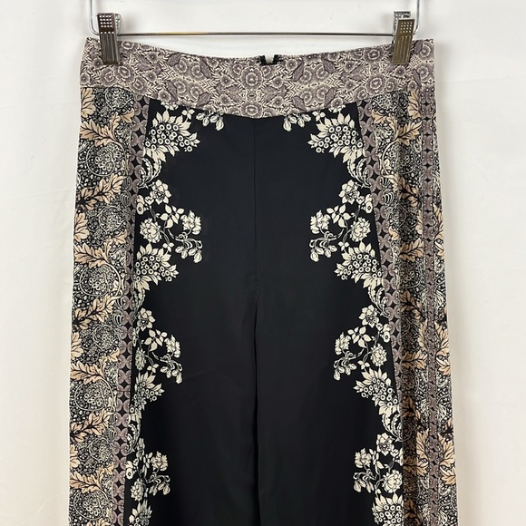 Alice + Olivia Athena Floral Print Wide - Waistband Flared Pants Size 4 - Picture 5 of 13